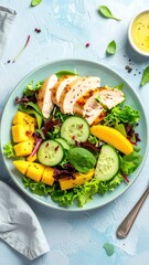 Healthy chicken and mango salad