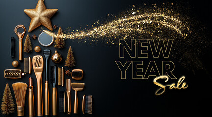 Hair accessories in the shape of a Christmas tree, created using Generative AI technology.