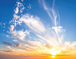 Dramatic sunset sky filled with clouds