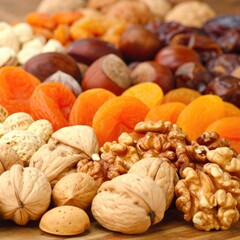 Assorted dried fruits and nuts