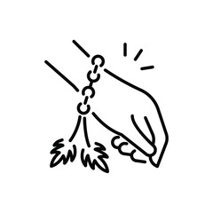 Hand with chain  fringe accessory Chain connects to the wrist and hangs down