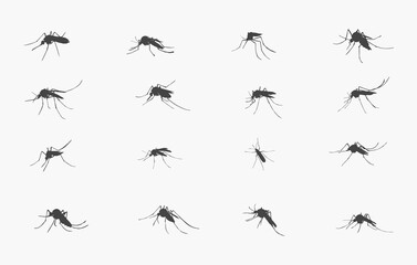 Mosquitoes silhouettes, Mosquito svg, Mosquito vector, Mosquito clipart, Mosquito drawing. 
