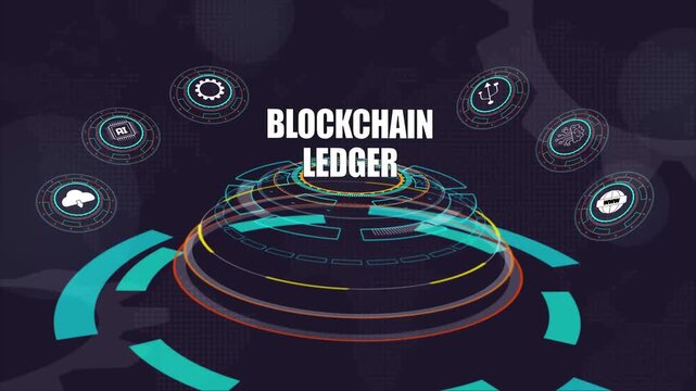 Blockchain ledger background, futuristic digital technology, secure transaction system and abstract innovation design