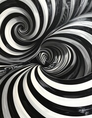 Abstract black and white swirling spirals