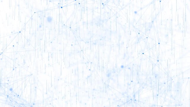 White-blue plexus grid network lines glowing nodes futuristic tech backdrop for data visualization, digital innovation, science presentations, blockchain, modern communication themes in video projects
