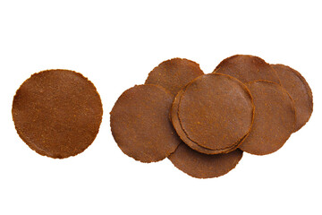 Fermented soybean discs, known as “Thua Nao,” a traditional Thai seasoning used to enhance flavor in Northern cuisine.