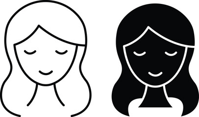 Woman Face Icon, Female vector silhouette Symbol for Profile, Beauty, and Identity..eps