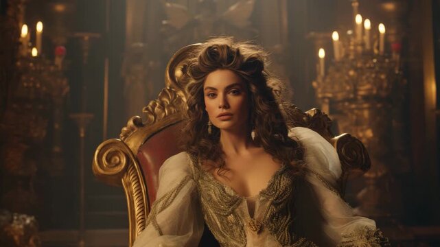 Elegant noblewoman in vintage royal dress
