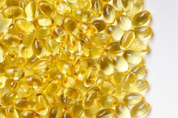 Softgel capsules of Vitamin D3 supplements, commonly used to support bone health, immunity, and overall wellness.