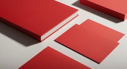 Red stationery set mockup