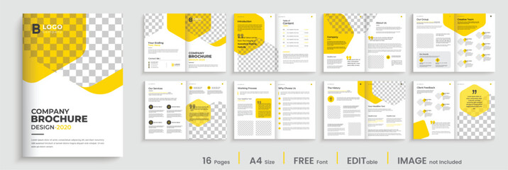 Brochure design template with abstract geometric graphics