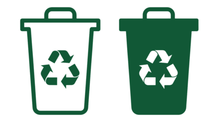 Recycle symbol on waste container icon for conservation and sustainability