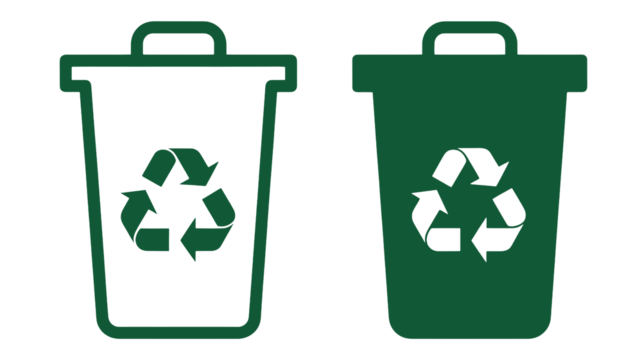 Recycle symbol on waste container icon for conservation and sustainability