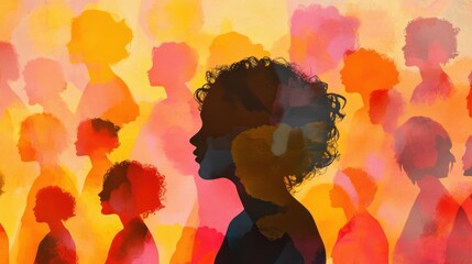 Abstract silhouettes of people