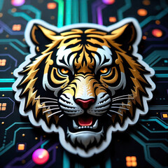 Fototapeta premium tiger head vector stiker illustration