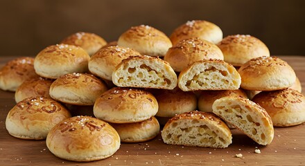 Pile of cheesy dinner rolls
