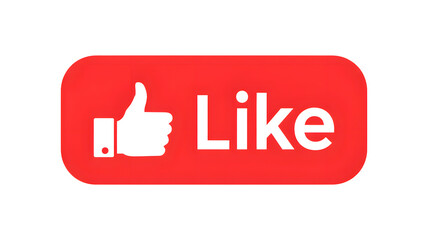 Red Like button with thumbs up for social media engagement and positive feedback