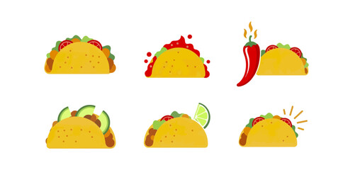 Taco illustration set