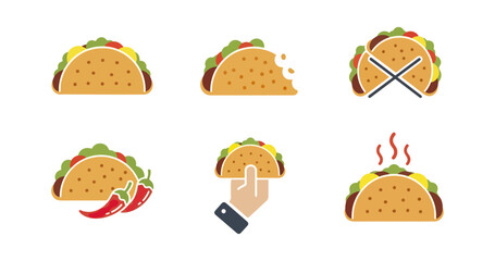Tacos illustration set