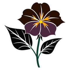 silhouette nierembergia hippomanica flower vector illustration isolated on white background