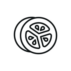 Cucumber icon in line style for vegan diet, salad, and organic