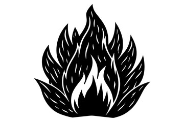 Vector  silhouette of a fire flame