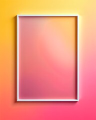 A white vertical frame mockup on a warm, glowing gradient background of yellow, orange, and pink. A vibrant and modern template.