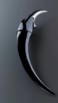 A black and white object on a gray background
