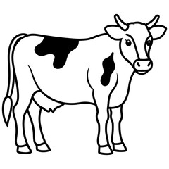 black and white cow