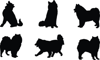 Samoyed Dog Silhouettes
