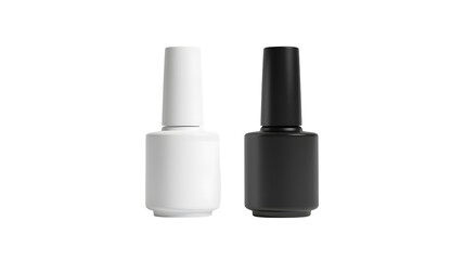 Obraz premium Chic nail polish set, elegant black and white for stylish manicures.