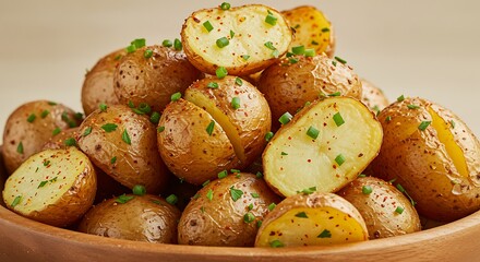 Roasted potatoes close up