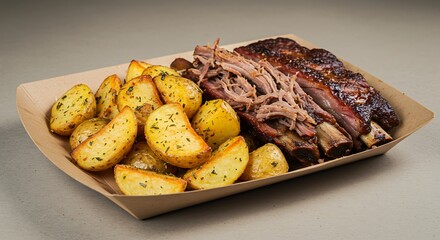Roasted ribs and potatoes