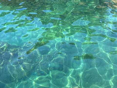 Very clean seawater of Mediterranean sea.