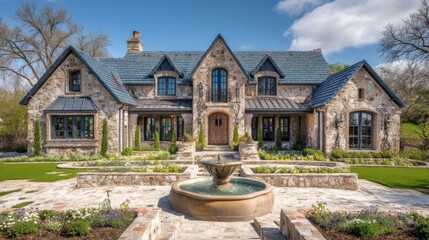 A modern Christmas backdrop features rich red tones with detailed pine branches adorned with red berries and pinecones,