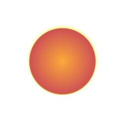 orange sphere isolated on white, red moon 