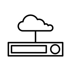 Storage Cloud Internet Disk Hard disk HDD SSD Memory Cloud Link Computer Icon Logo Floppy Line Art
