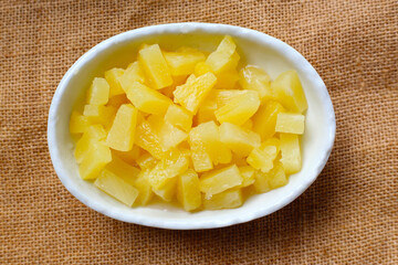 Sweet pineapple chunks in light syrup