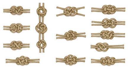Rope knots collection design elements