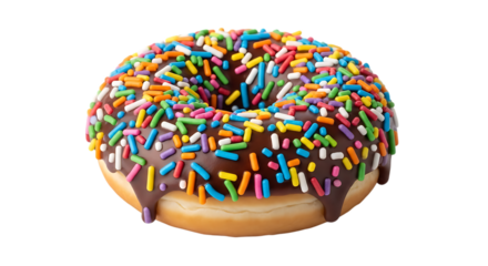 Chocolate Frosted Donut with Colorful Sprinkles doughnut