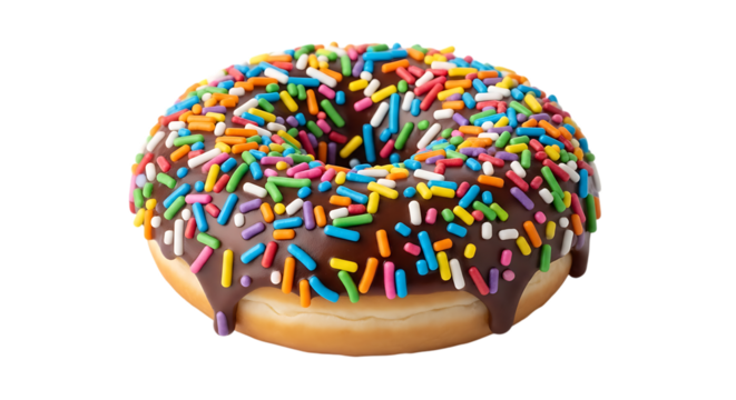 Chocolate Frosted Donut with Colorful Sprinkles doughnut