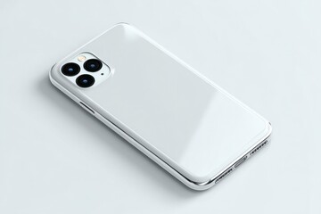 Fototapeta premium Sleek White Smartphone Case on a Minimalist Surface Background