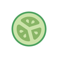 Fototapeta premium Cucumber icon in bright color representing organic vegetable and healthy nutrition.