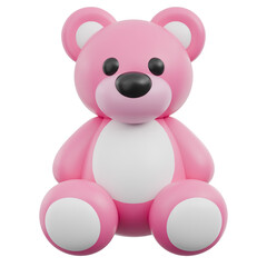 3D Pink Baby Toys Icon Cute Nursery Kids Children Rattle Bottle Pacifier Building Blocks and Plush Bear Ornament Decoration 