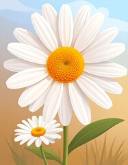 Naklejka premium Flower illustration, daisies