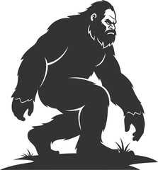 Animal vector bigfoot silhouette black illustration