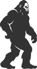 Fototapeta premium Animal vector bigfoot silhouette black illustration