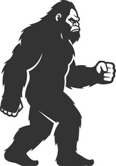 Fototapeta premium Animal vector bigfoot silhouette black illustration