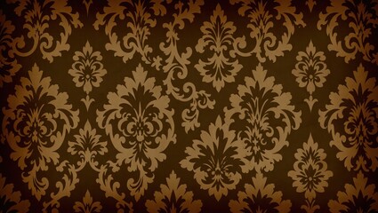 Ornate Damask Pattern in Shades of Brown and Beige for Elegant W