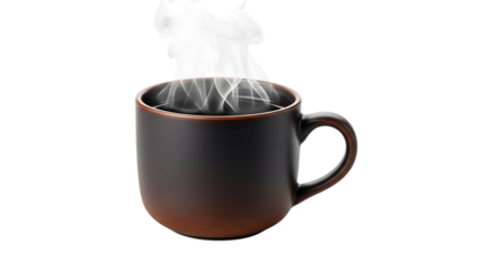 Steaming Mug of Dark Coffee hot drink beverage